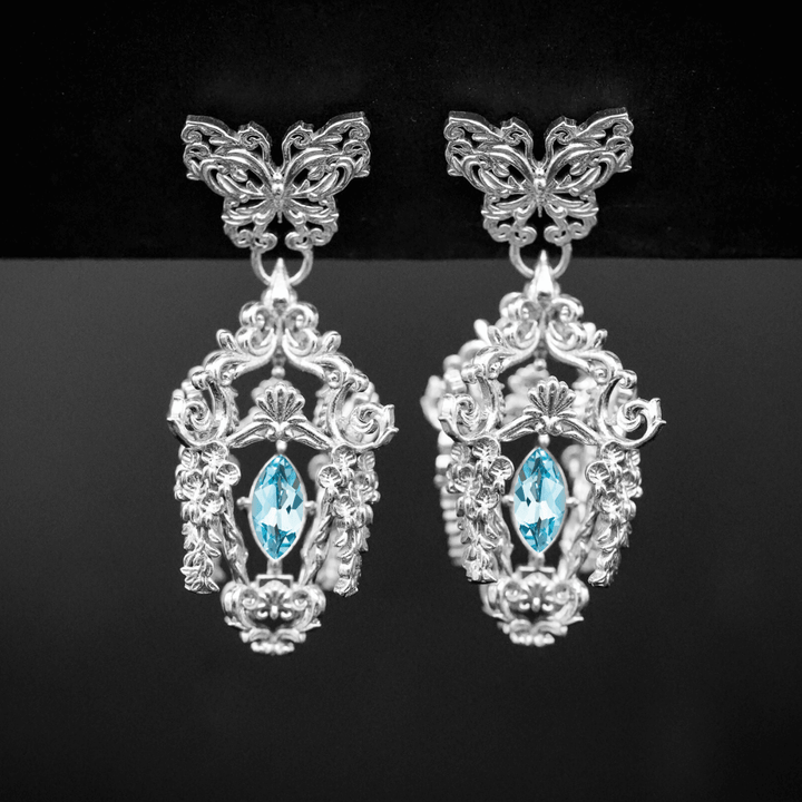 Wisteria Lantern Earrings (Butterfly Studs)
