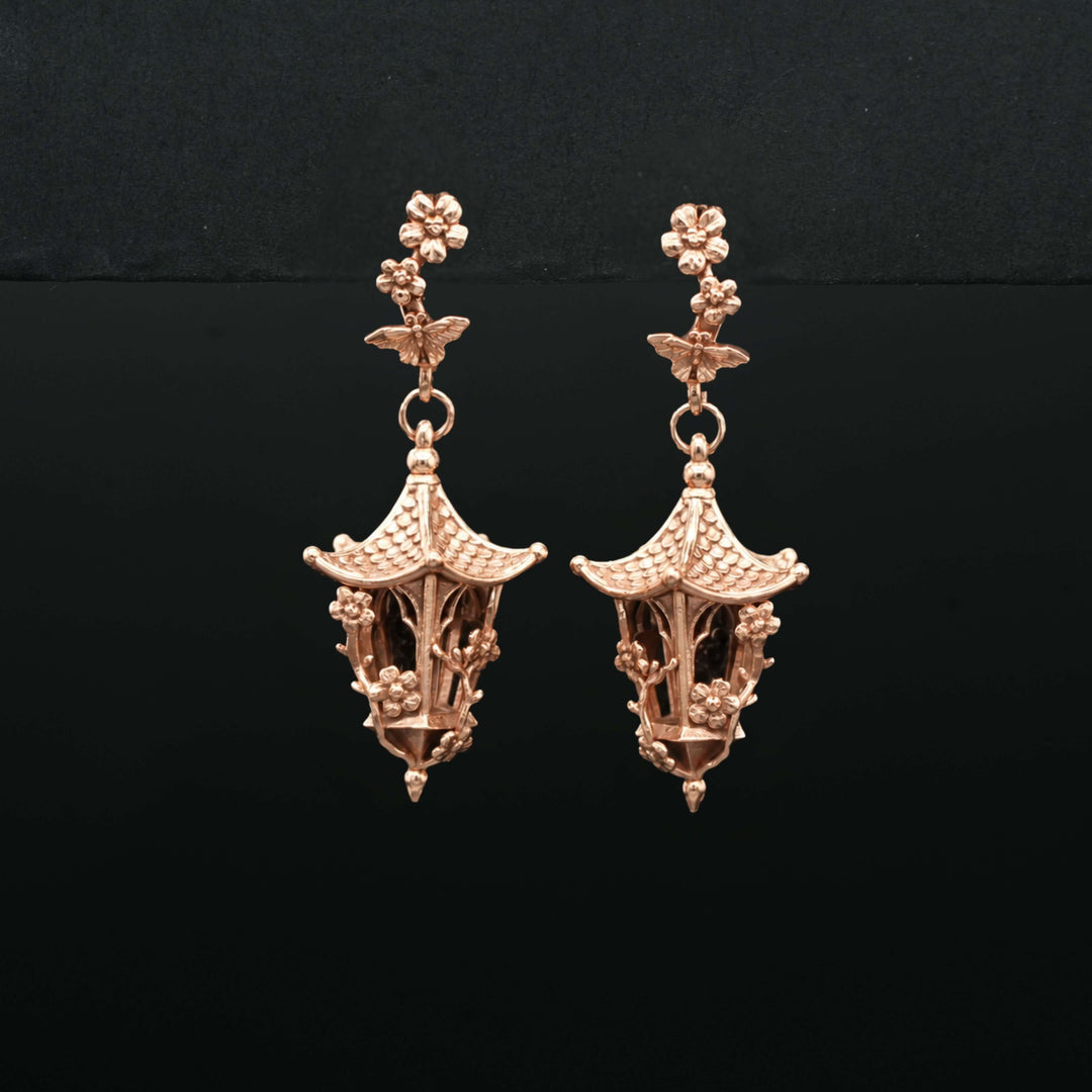 Sakura Lantern Earrings (Without Gemstones)