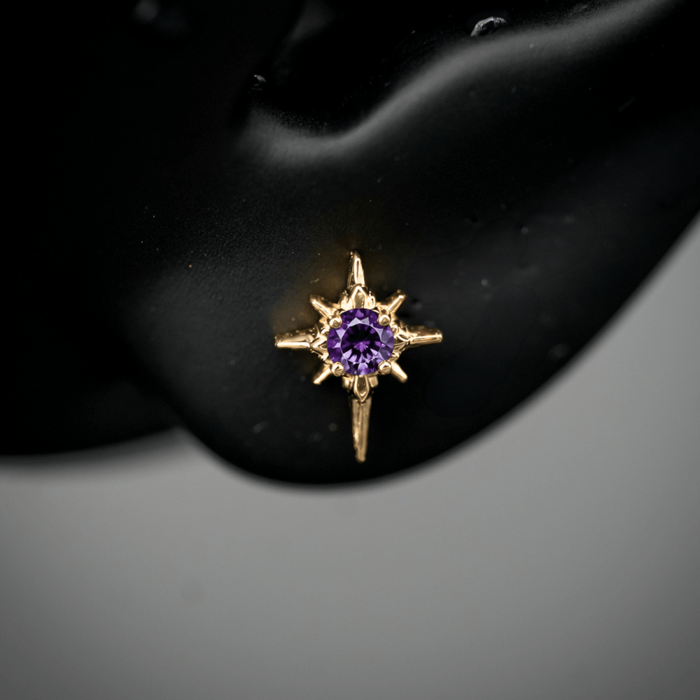 North Star Studs (With Gemstones)