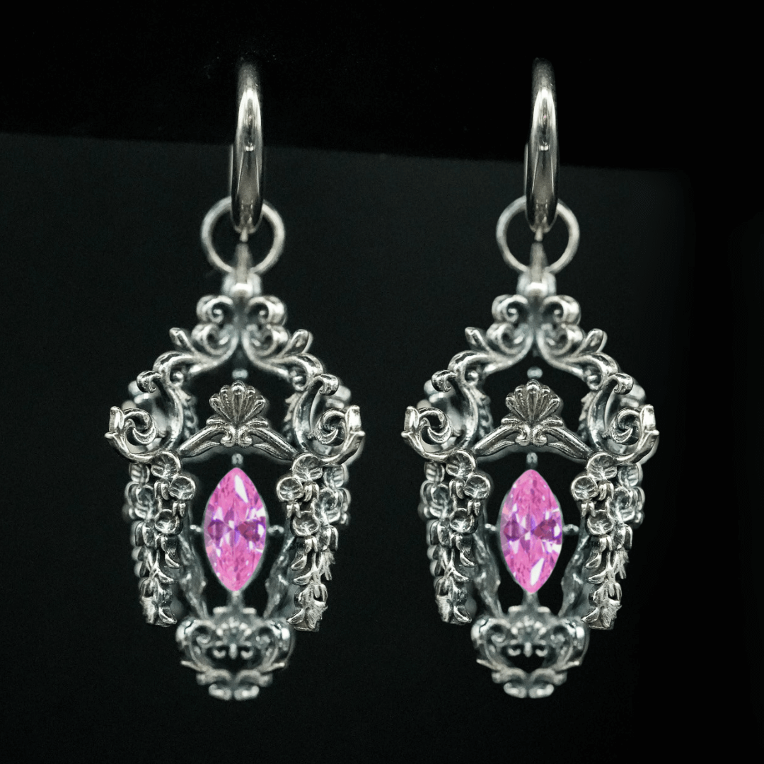 Wisteria Lantern Earrings (Titanium Hoops)