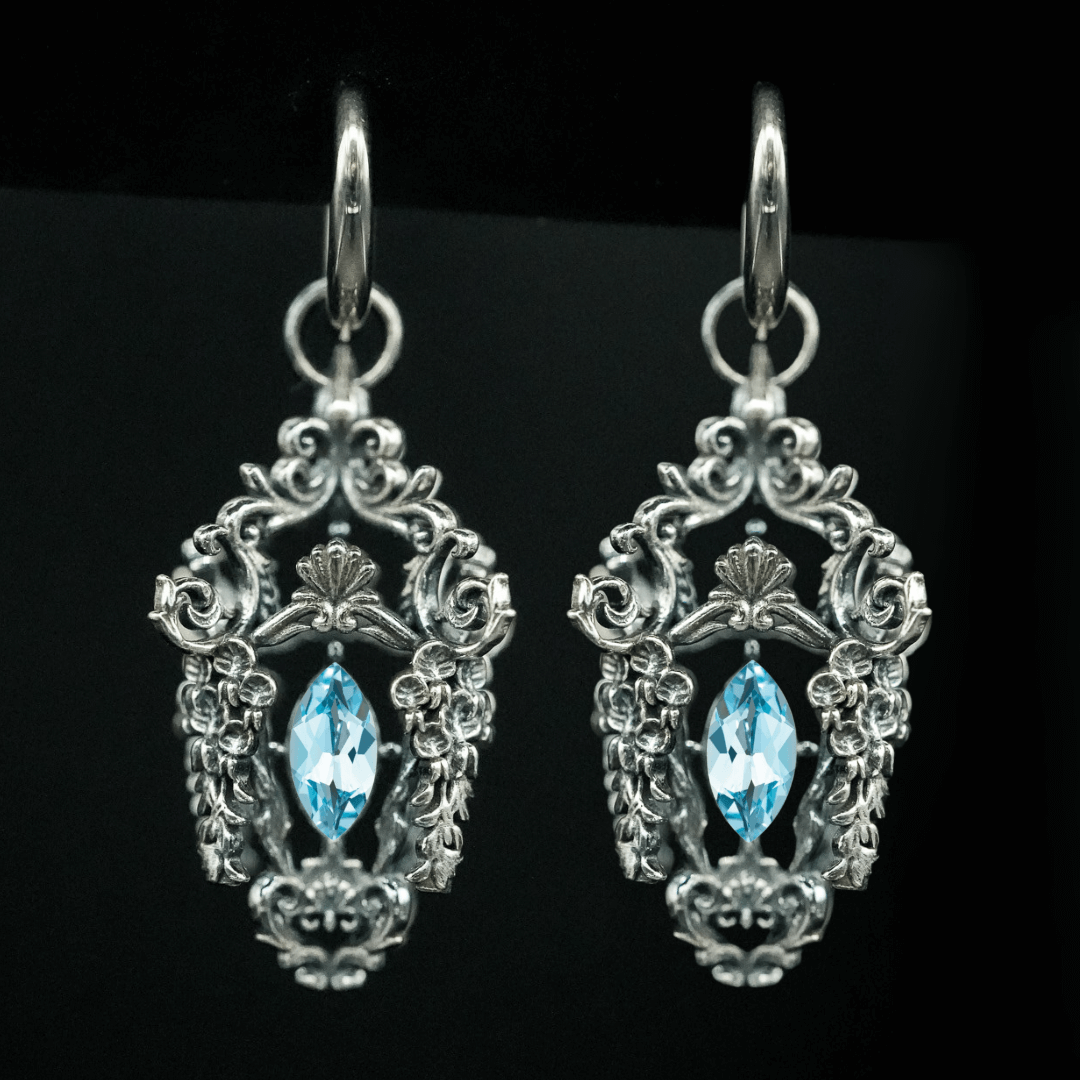 Wisteria Lantern Earrings (Titanium Hoops)