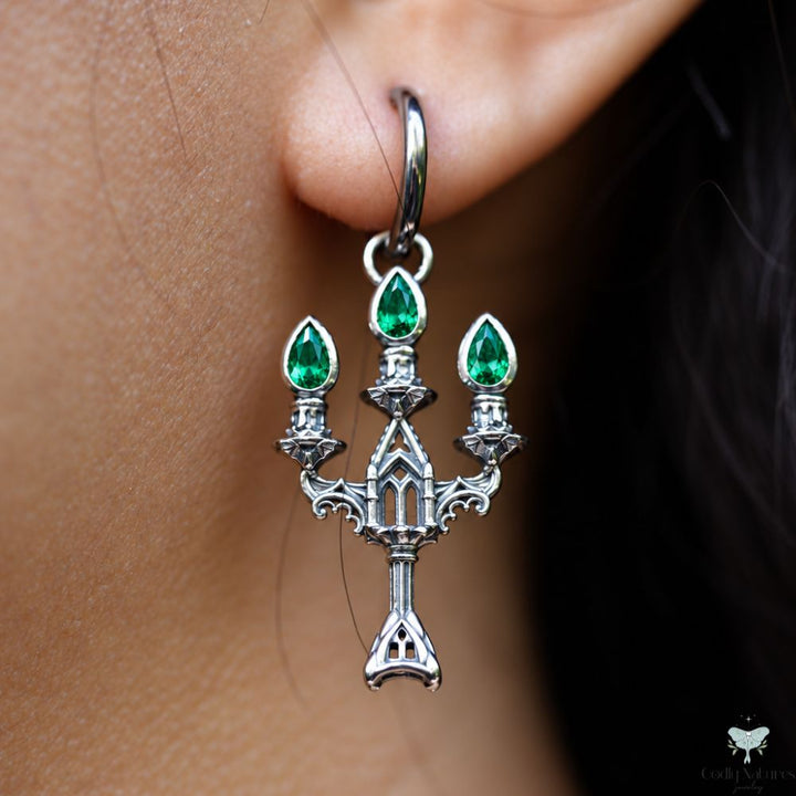 Vesper Candelabra Earrings: Jewel Flame