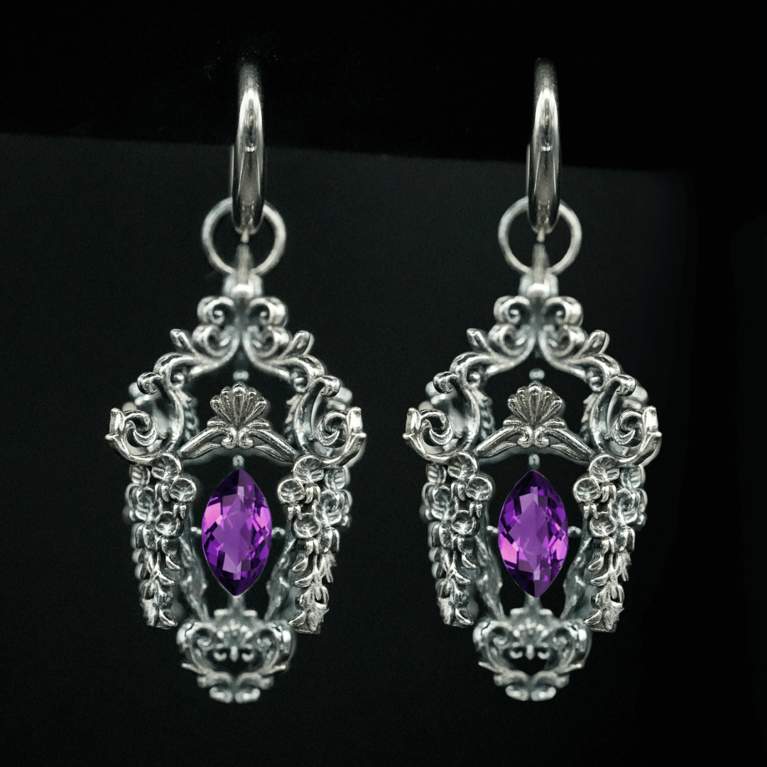 Wisteria Lantern Earrings (Titanium Hoops)