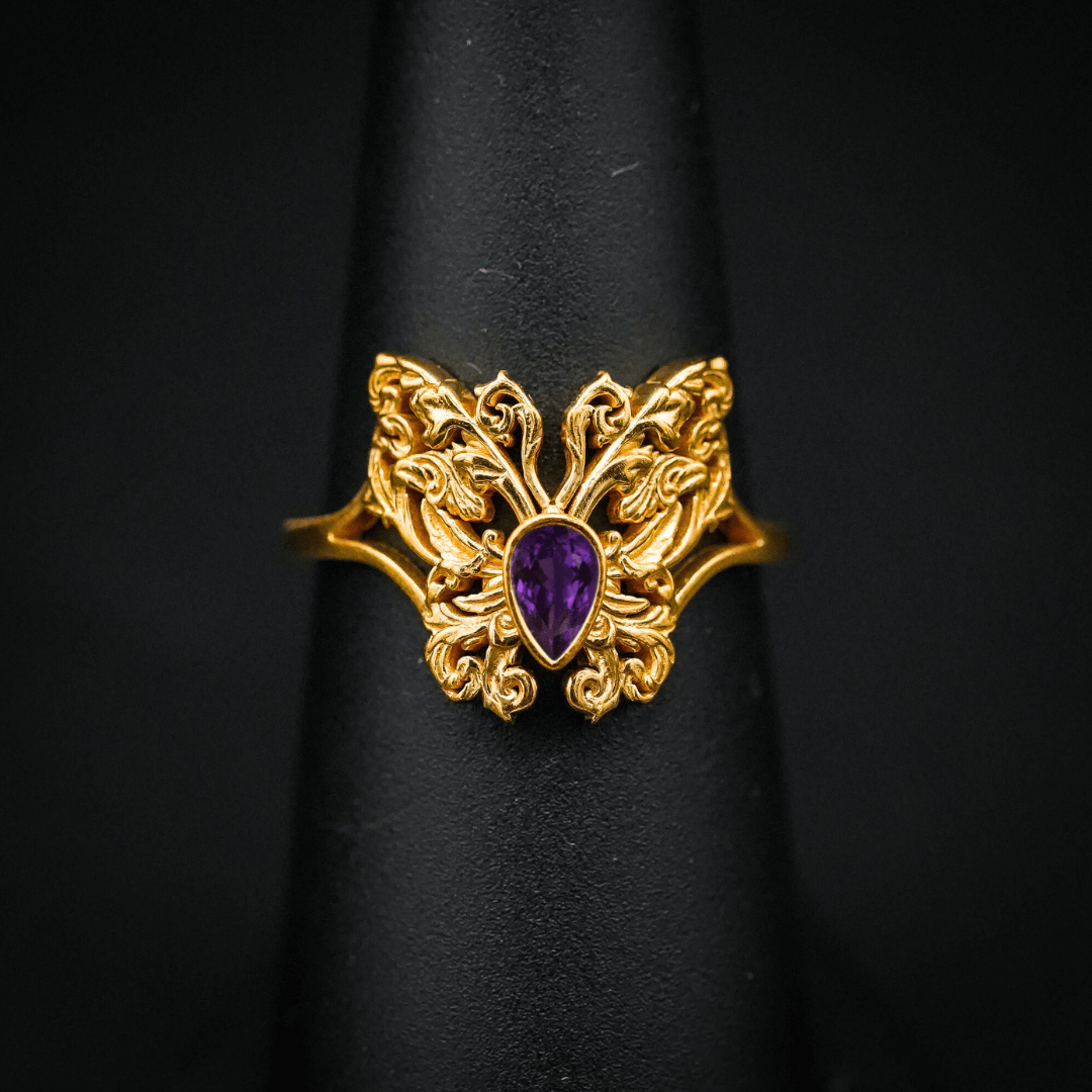 PAYMENT PLAN Amethyst Rococo Butterfly Ring