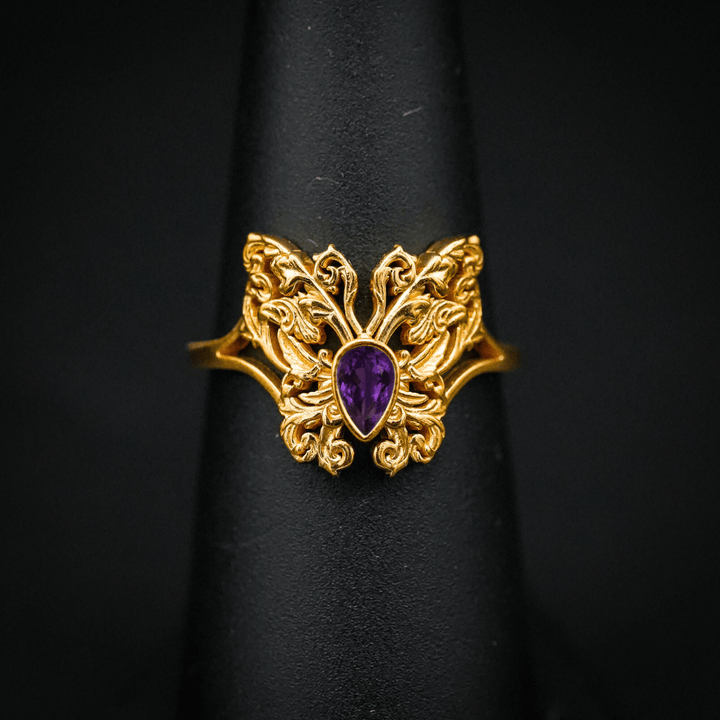 PAYMENT PLAN Amethyst Rococo Butterfly Ring