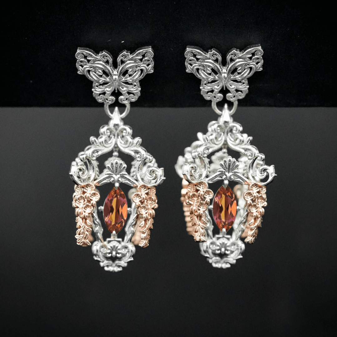 PAYMENT PLAN Wisteria Lantern Earrings (Butterfly Studs)