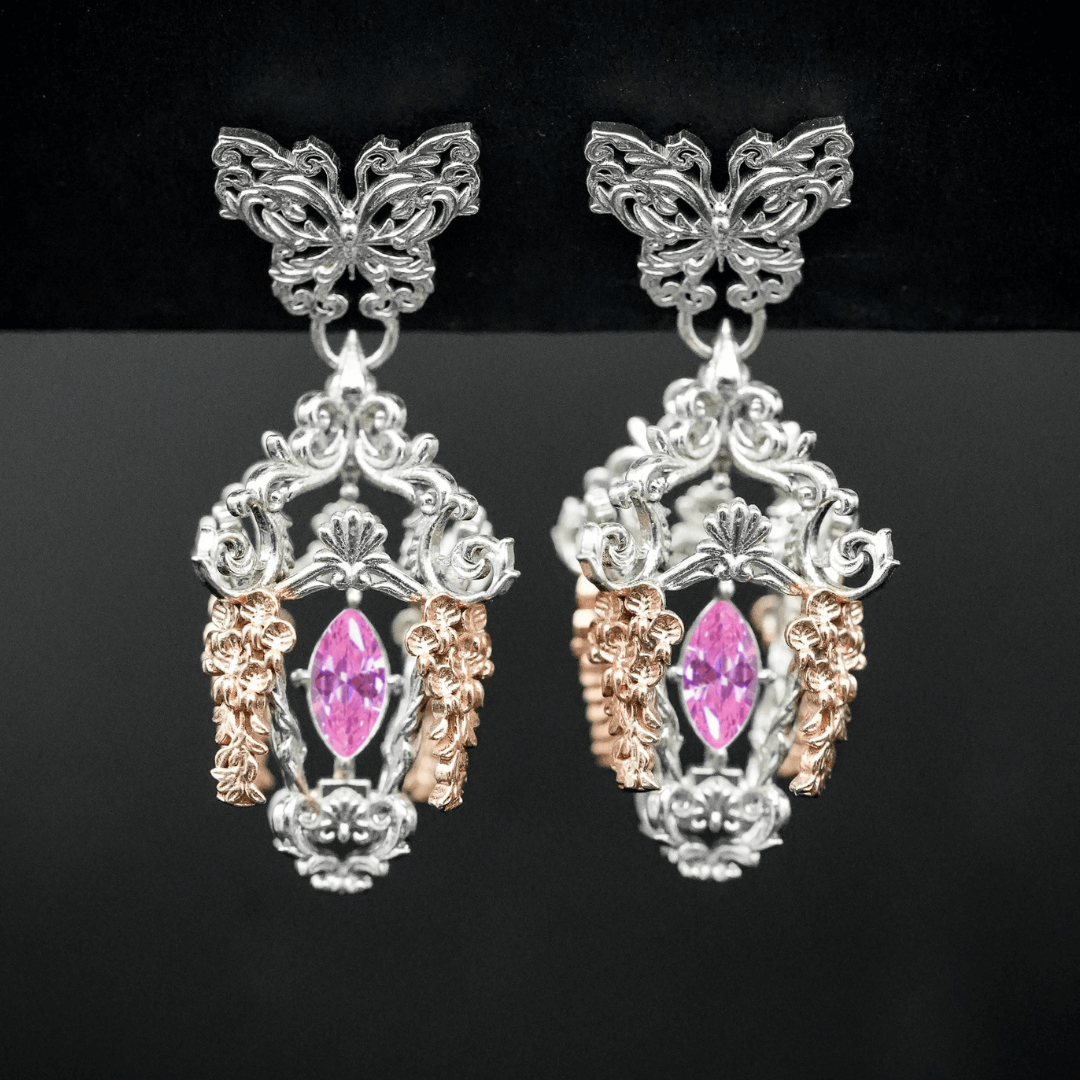 Wisteria Lantern Earrings (Butterfly Studs)