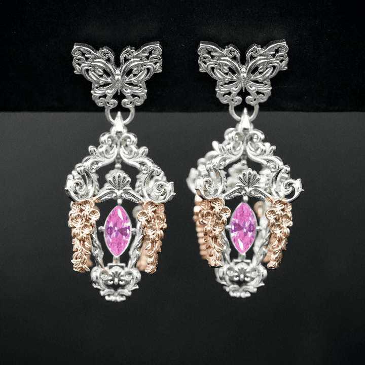 Wisteria Lantern Earrings (Butterfly Studs)
