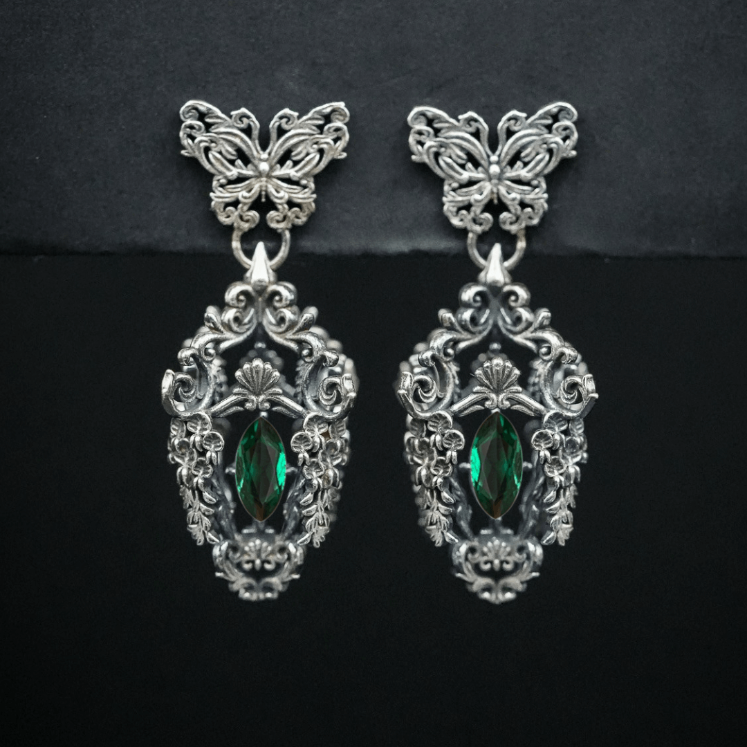 Wisteria Lantern Earrings (Butterfly Studs)