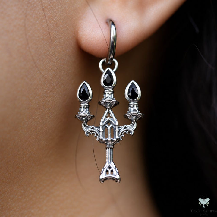 Vesper Candelabra Earrings: Jewel Flame