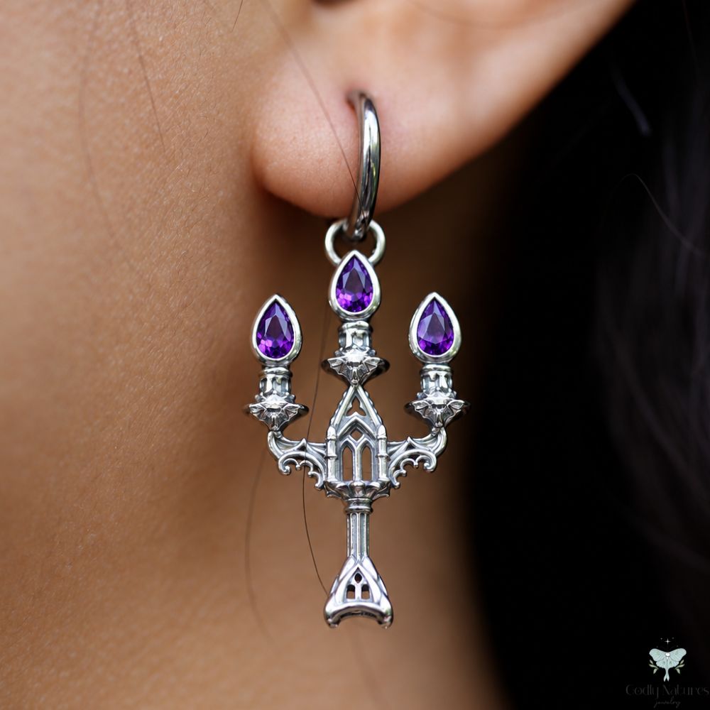 Vesper Candelabra Earrings: Jewel Flame