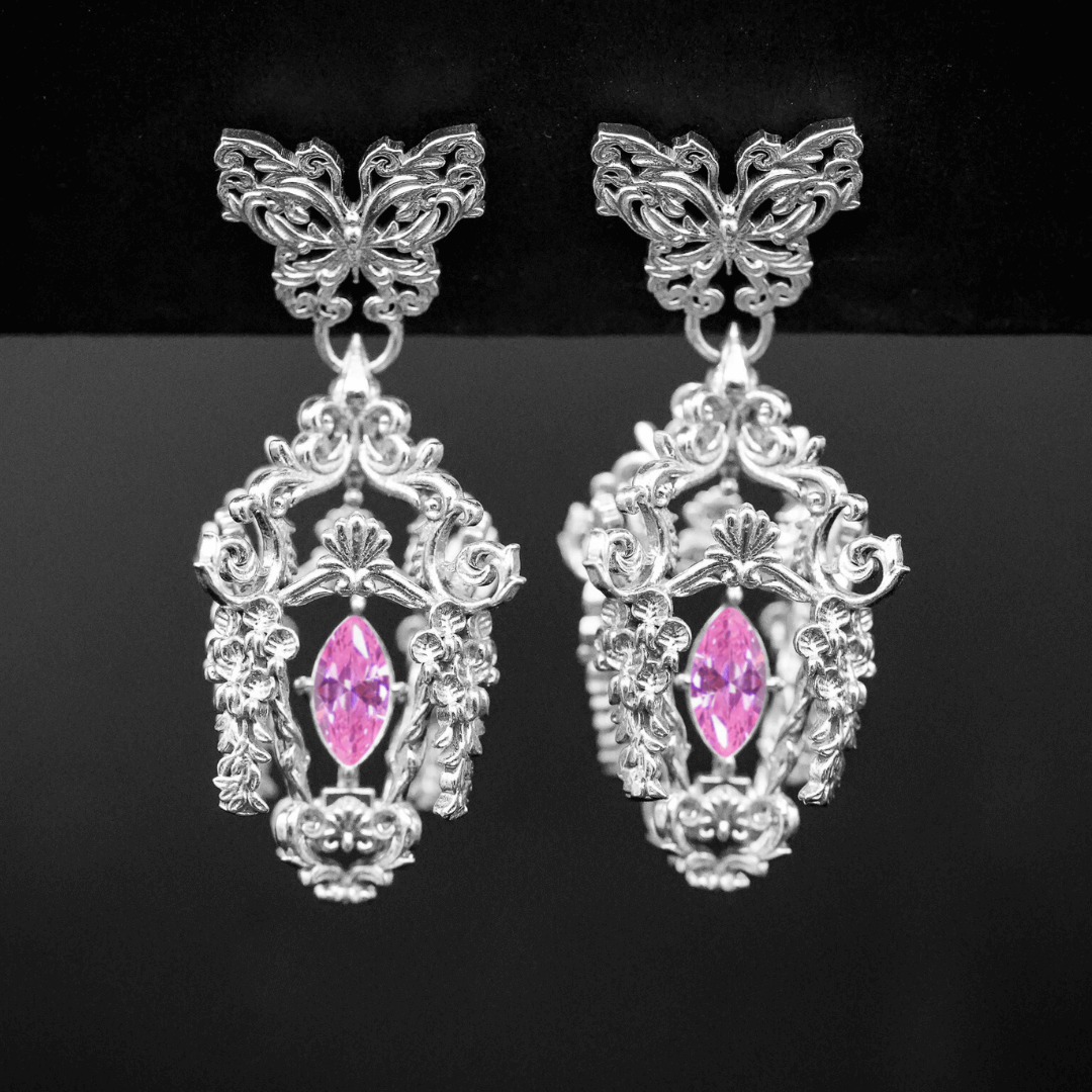 Wisteria Lantern Earrings (Butterfly Studs)
