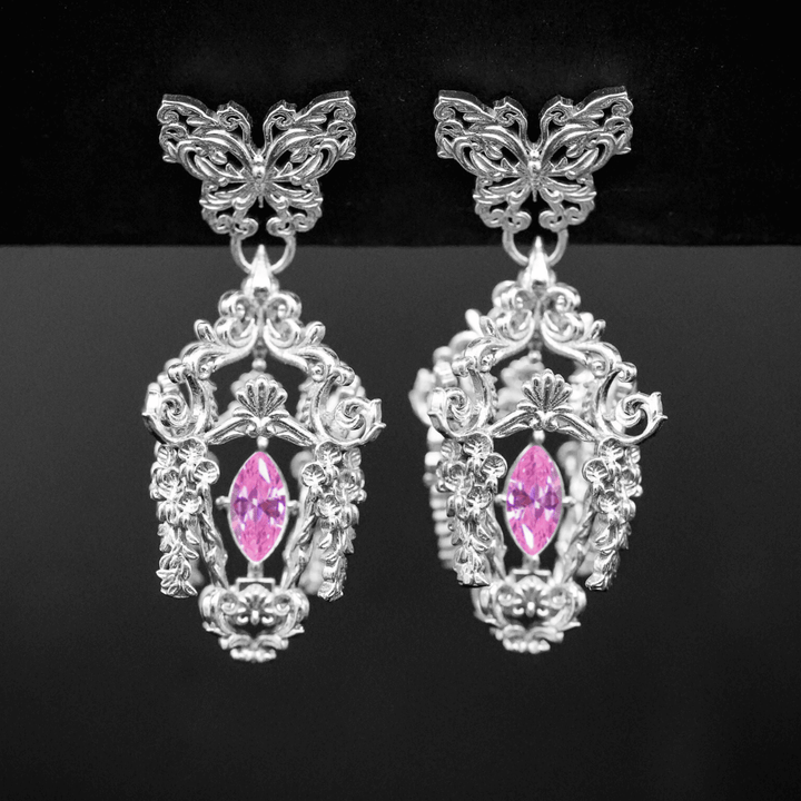 Wisteria Lantern Earrings (Butterfly Studs)