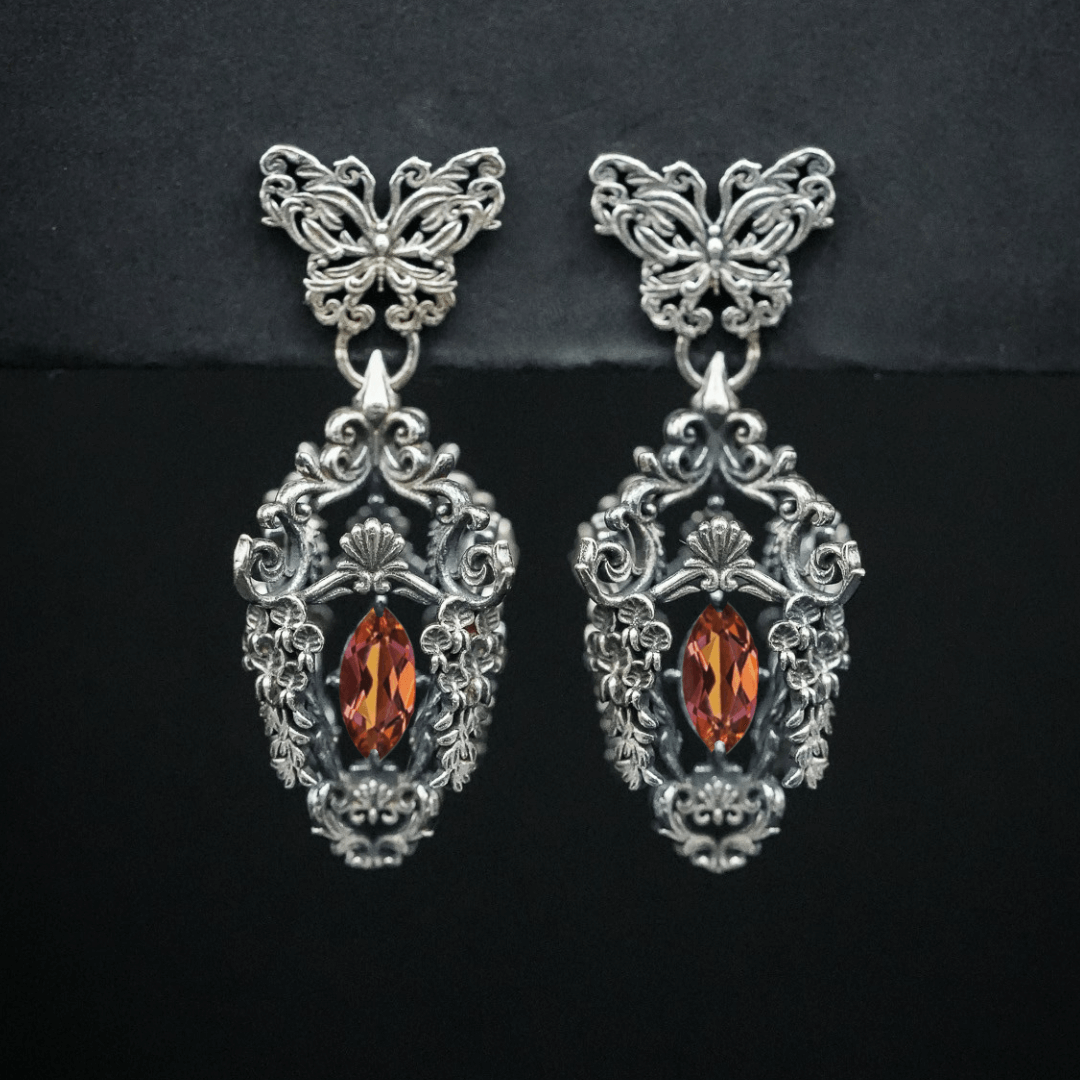 Wisteria Lantern Earrings (Butterfly Studs)