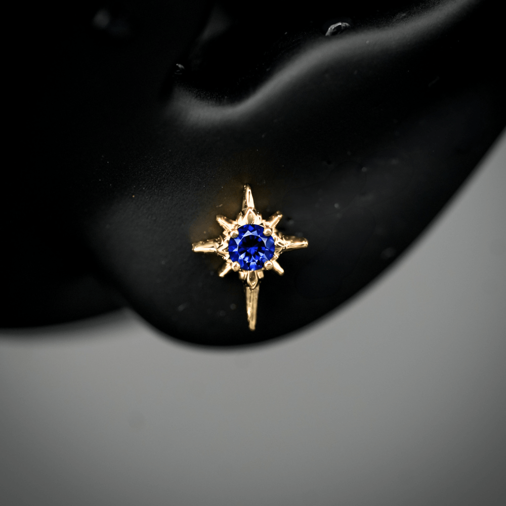 North Star Studs (With Gemstones)