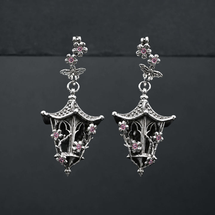 Sakura Lantern Earrings (With Gemstones)