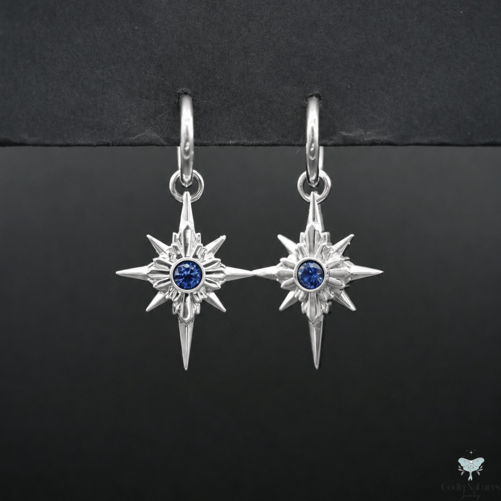North Star Earrings - Titanium Hoops (With Gemstones) PAYMENT PLAN