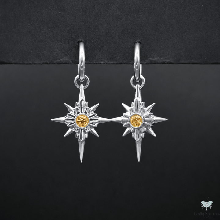 North Star Earrings - Titanium Hoops (With Gemstones) PAYMENT PLAN