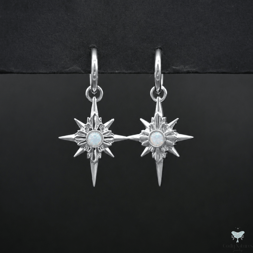 North Star Earrings - Titanium Hoops (With Gemstones) PAYMENT PLAN