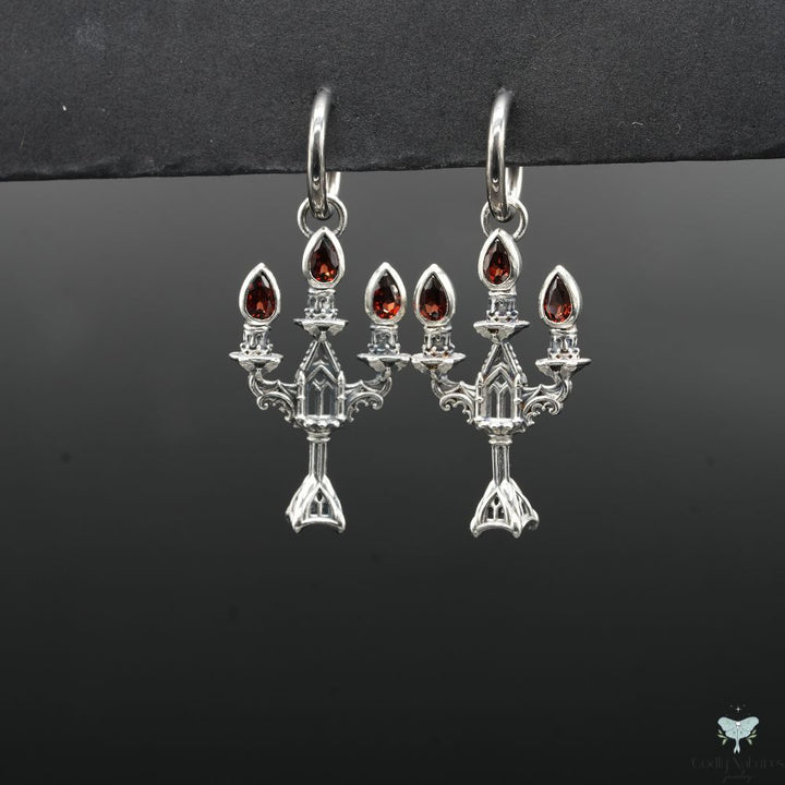 Vesper Candelabra Earrings: Jewel Flame