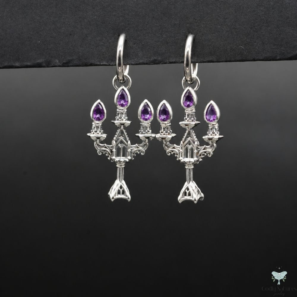 Vesper Candelabra Earrings: Jewel Flame