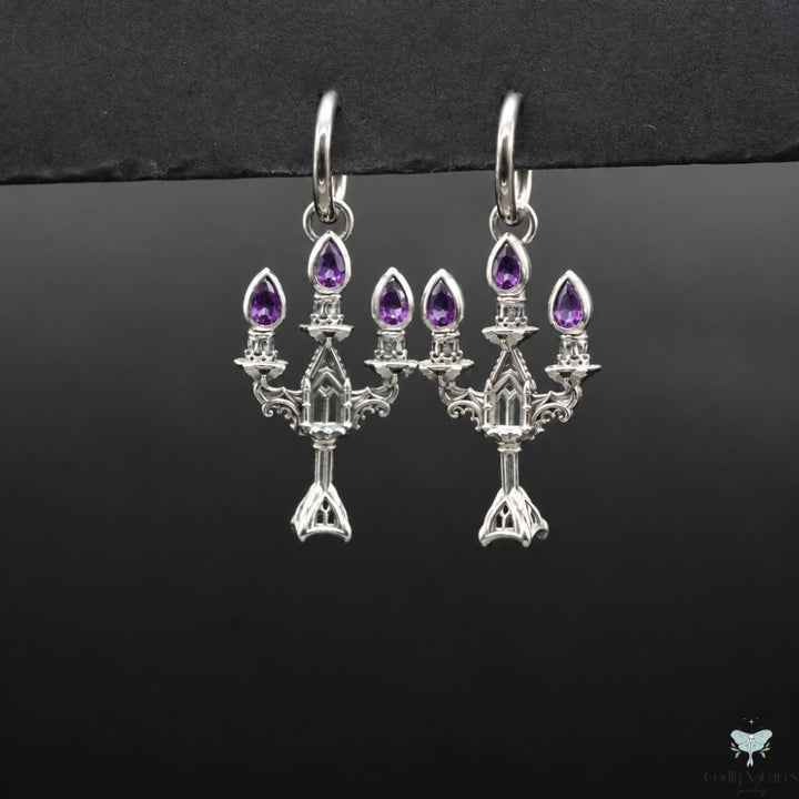 Vesper Candelabra Earrings: Jewel Flame