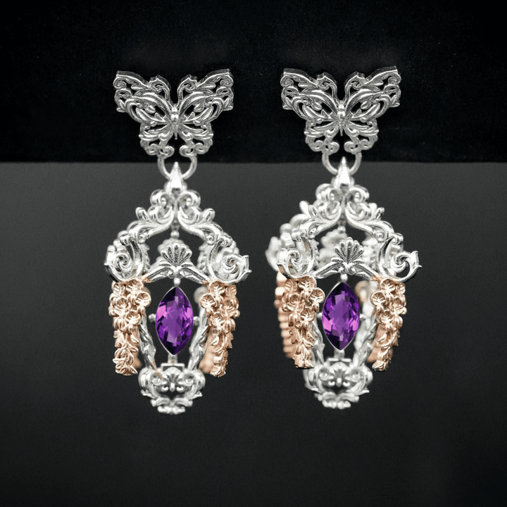 Wisteria Lantern Earrings (Butterfly Studs)