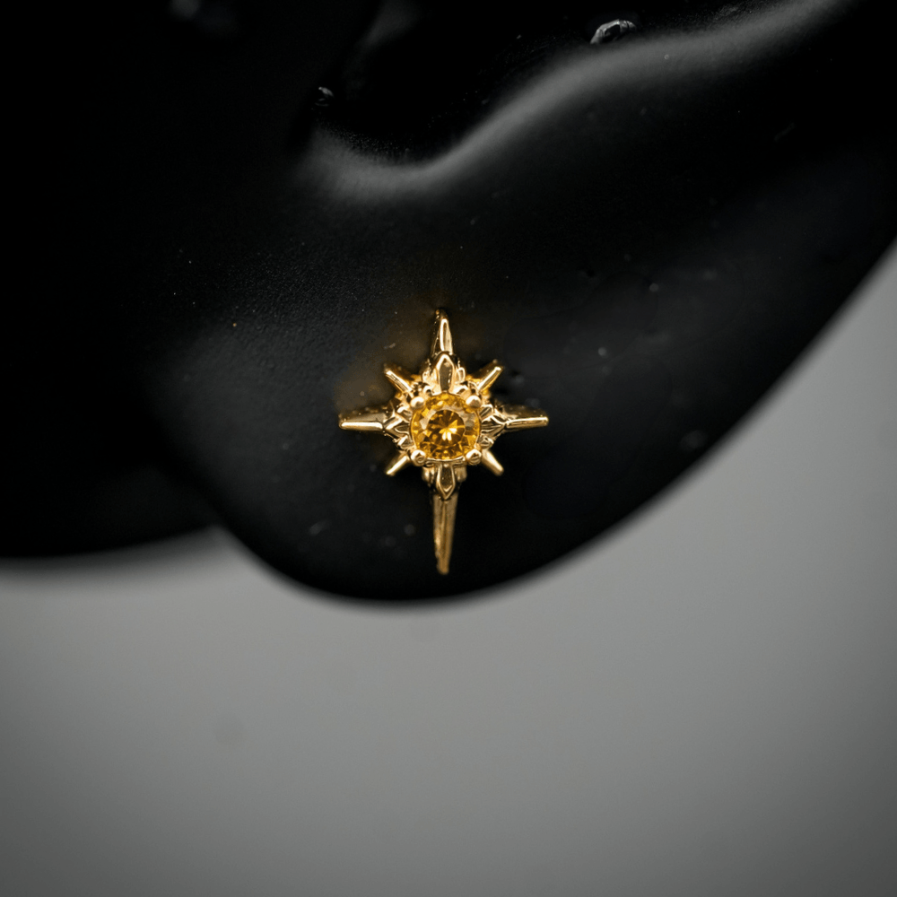 North Star Studs (With Gemstones)