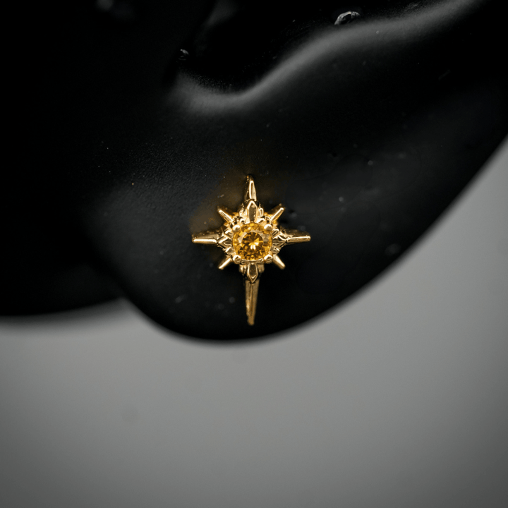 North Star Studs (With Gemstones)