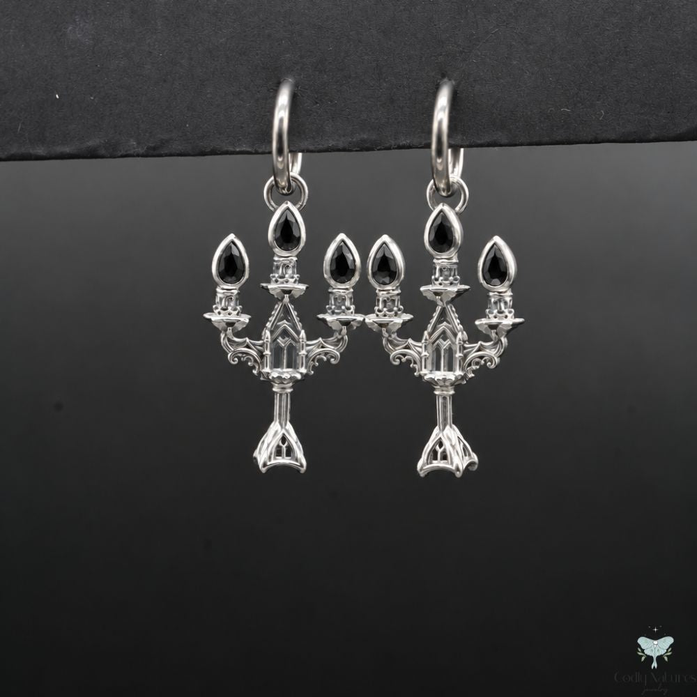 Vesper Candelabra Earrings: Jewel Flame