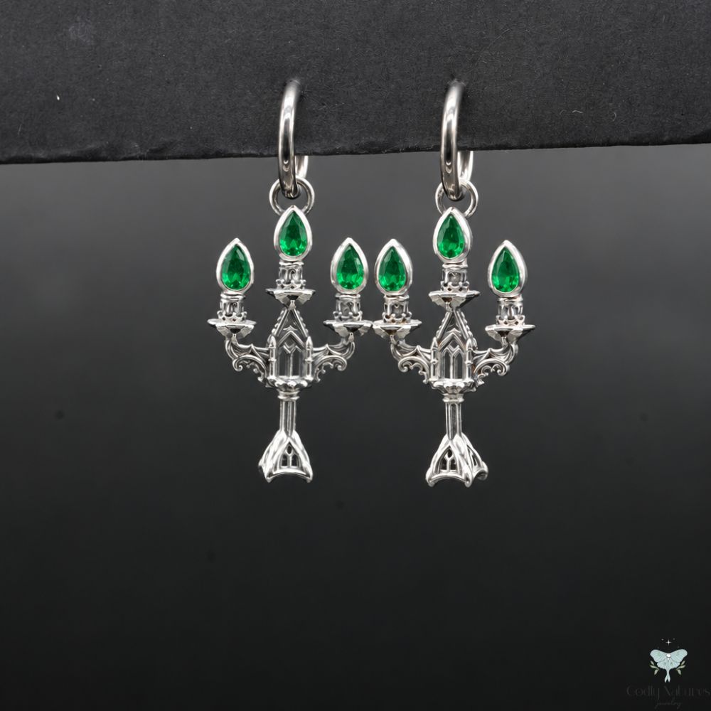 Vesper Candelabra Earrings: Jewel Flame