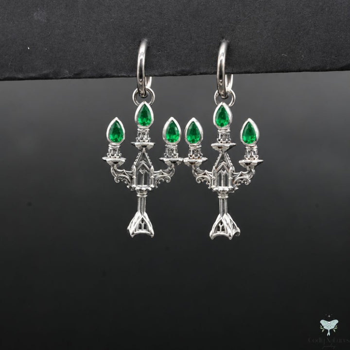 Vesper Candelabra Earrings: Jewel Flame