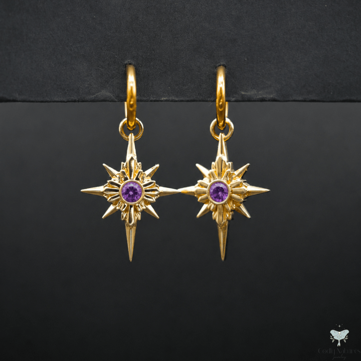 North Star Earrings - Titanium Hoops (With Gemstones) PAYMENT PLAN