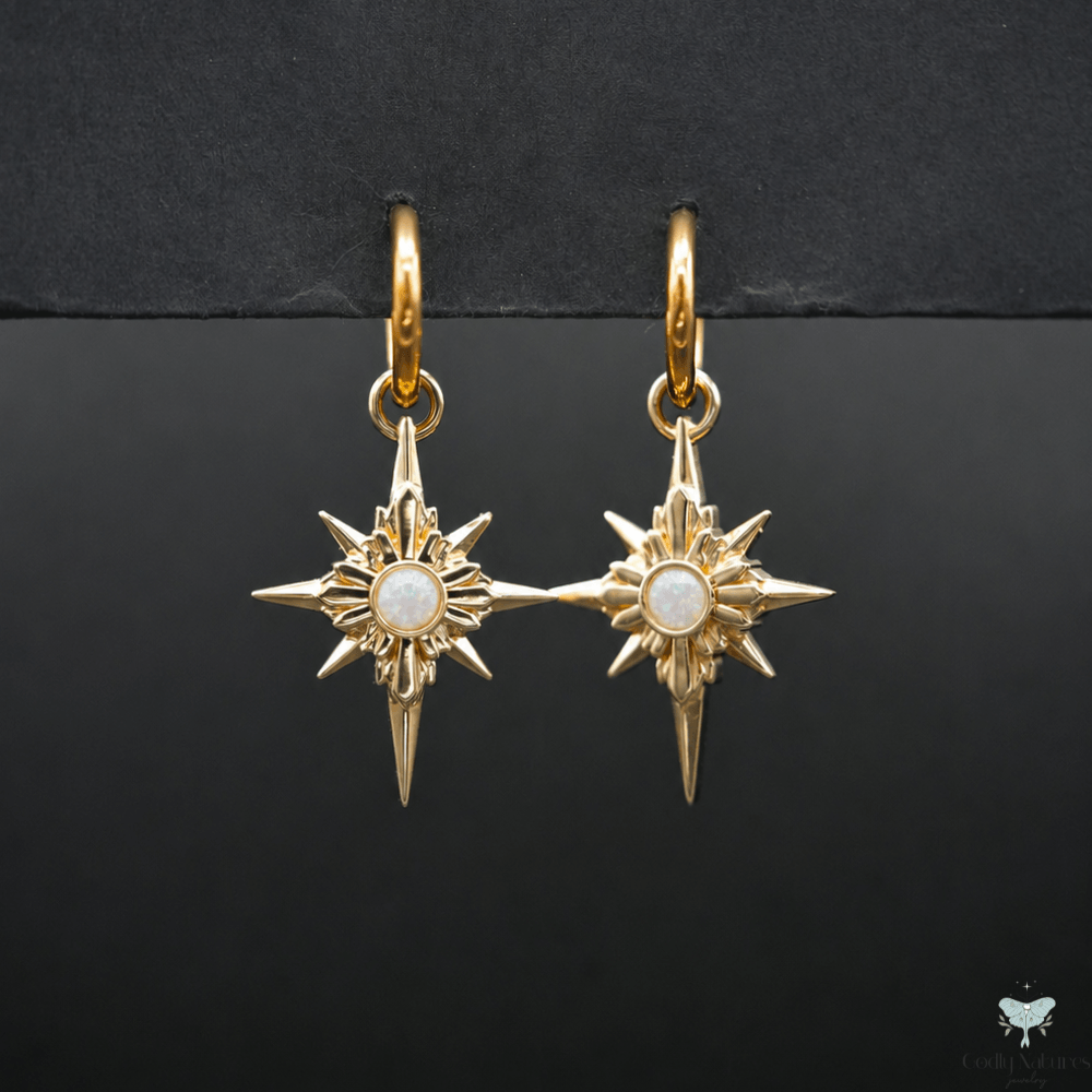 North Star Earrings - Titanium Hoops (With Gemstones) PAYMENT PLAN