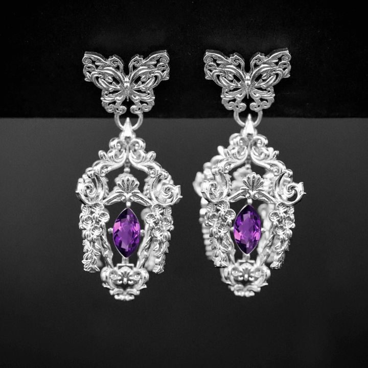 Wisteria Lantern Earrings (Butterfly Studs)