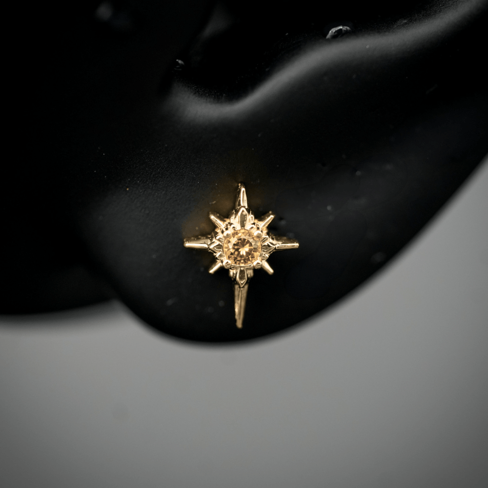 North Star Studs (With Gemstones)