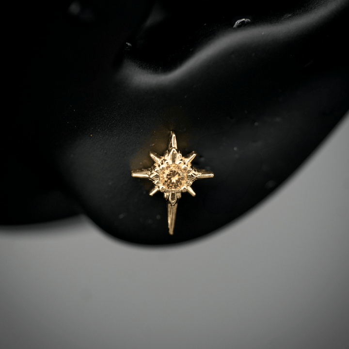 North Star Studs (With Gemstones)