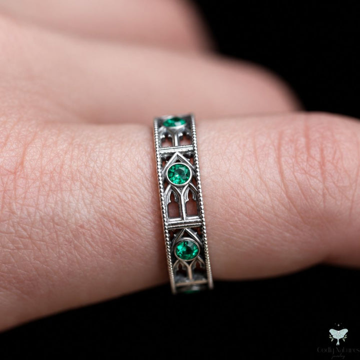 Infinity Band Ring - EMERALD