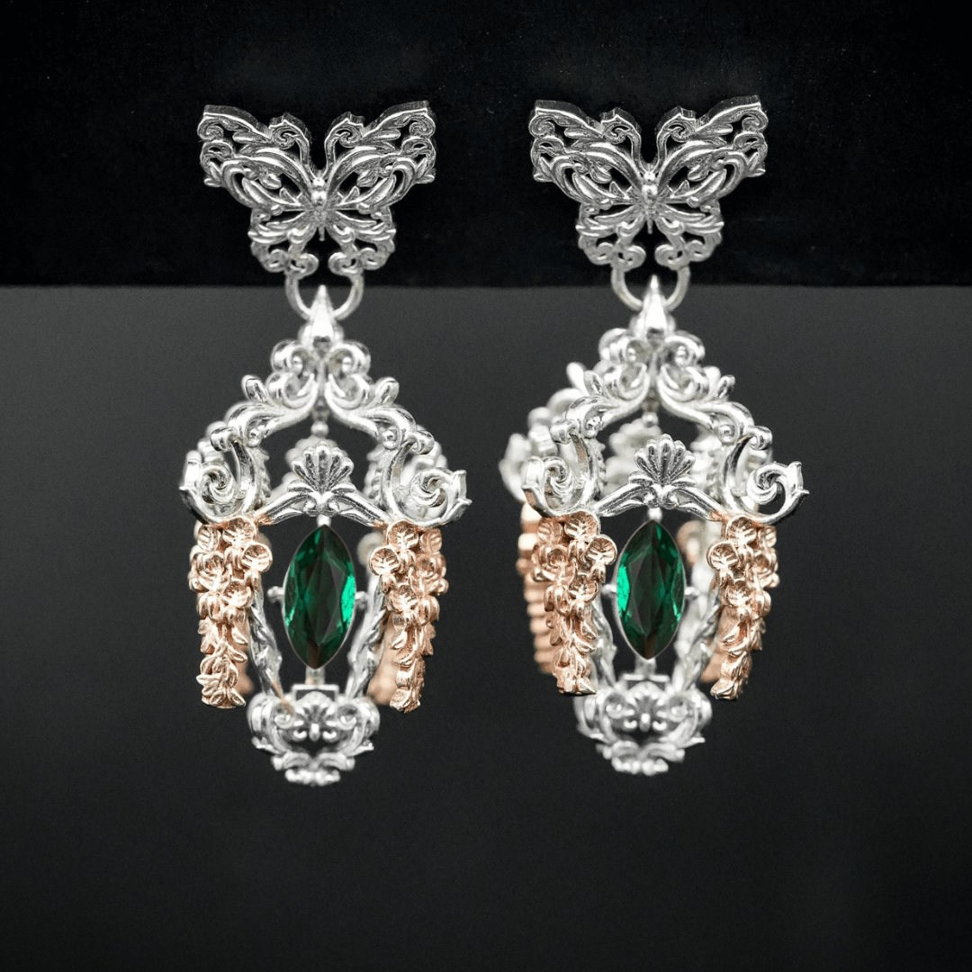 Wisteria Lantern Earrings (Butterfly Studs)