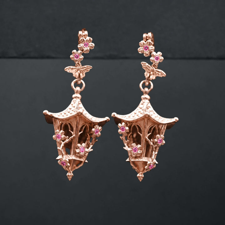 Sakura Lantern Earrings (With Gemstones)