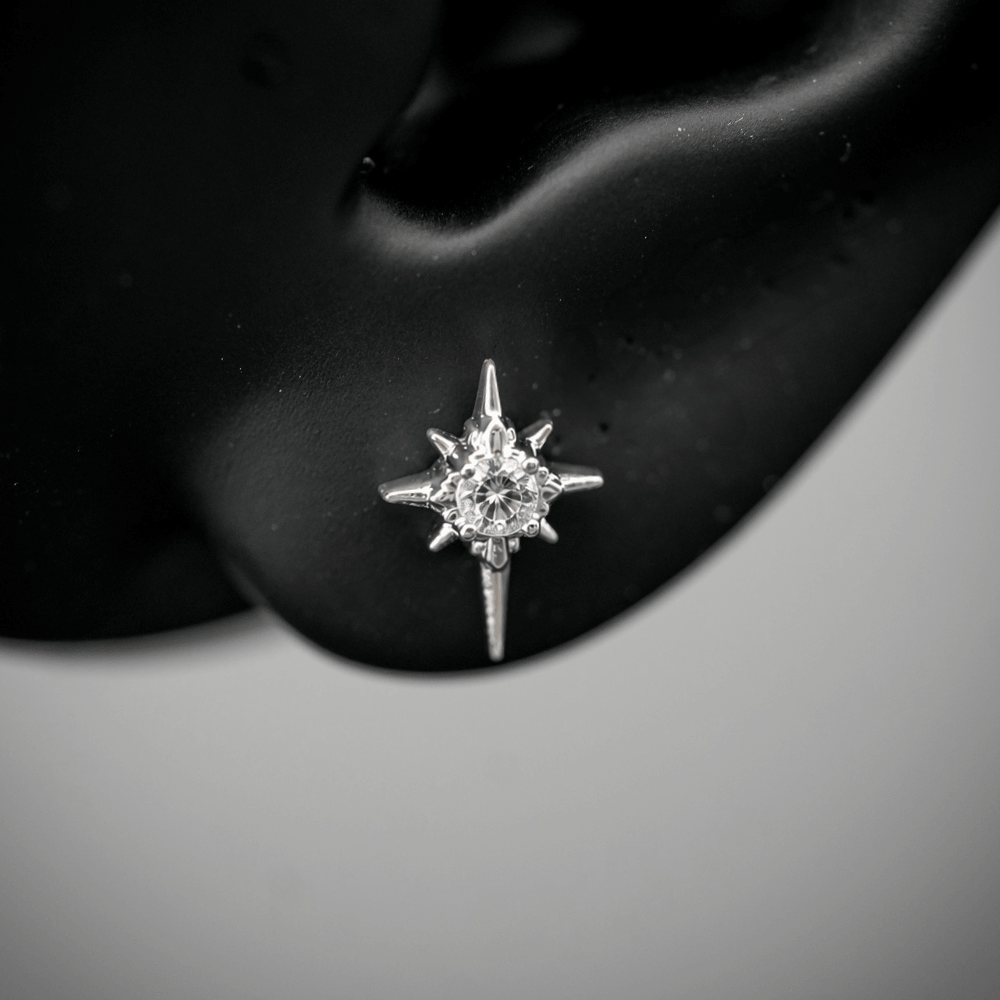North Star Studs (With Gemstones)