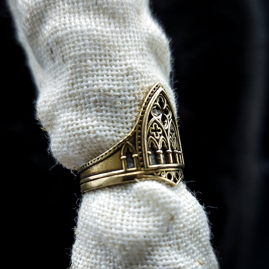 Brass Cathedral Window Ring Set
