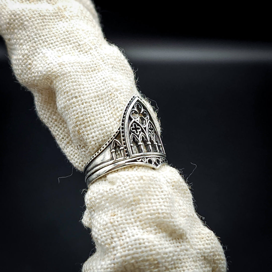 Silver Cathedral Window Ring Set