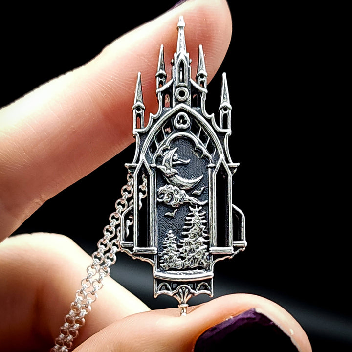 Silver Midnight Cathedral Necklace