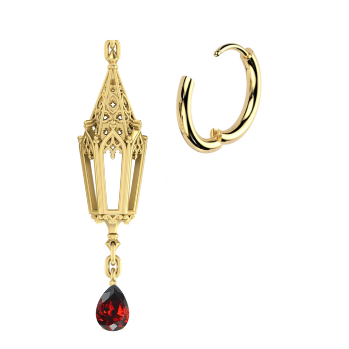 Custom Brass Celtic Lantern earring (single earring)