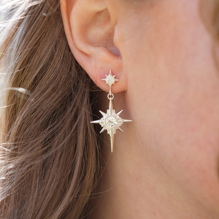 North Star Earrings - Star Studs (With Gemstones) PAYMENT PLAN