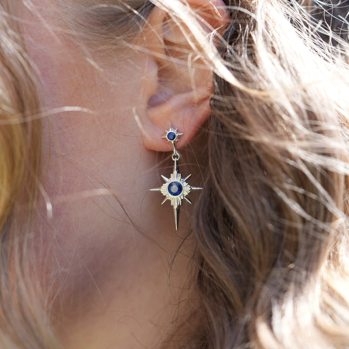 North Star Earrings - Star Studs (With Gemstones) PAYMENT PLAN