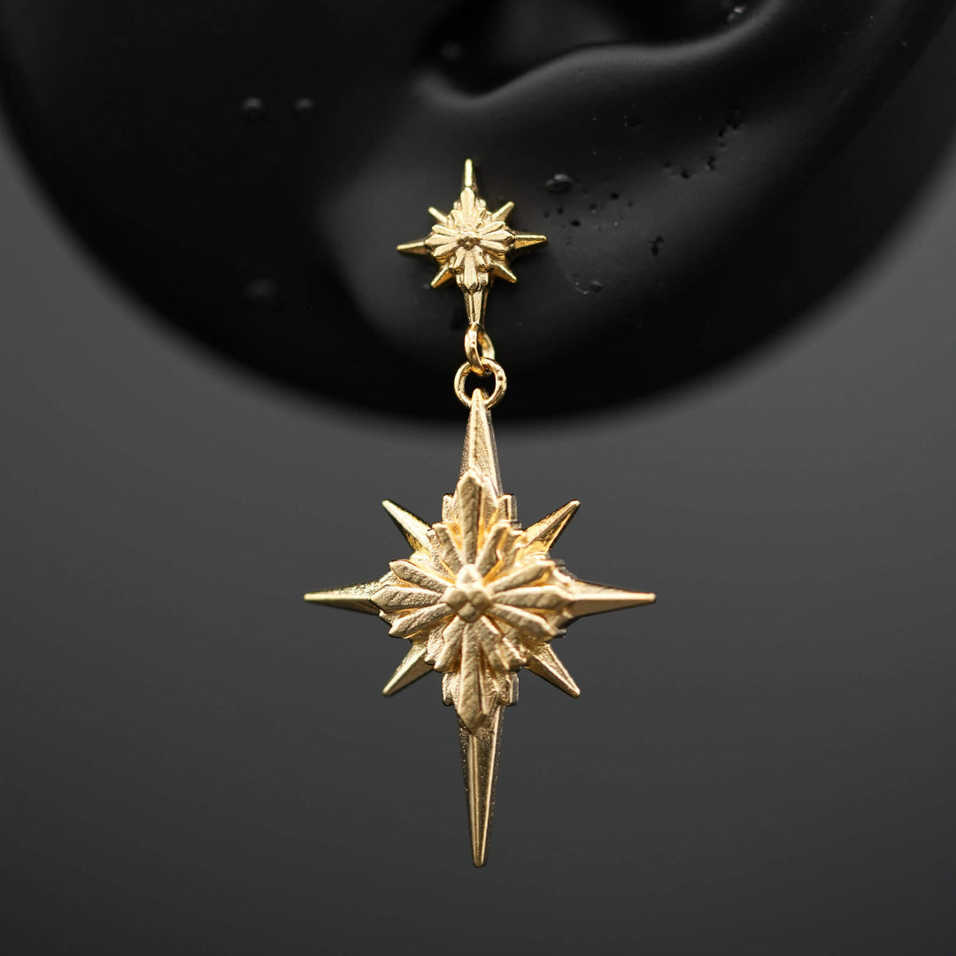 North Star Earrings - Star Studs (Without Gemstones)