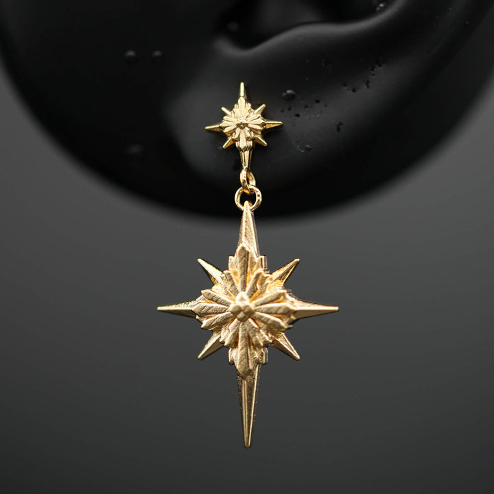 North Star Earrings - Star Studs (Without Gemstones)
