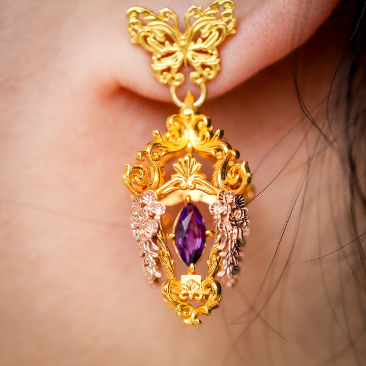 Wisteria Lantern Earrings (Butterfly Studs)
